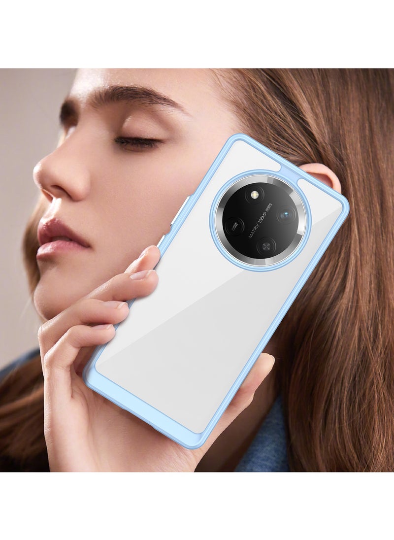 Non Yellowing Drop Protection Thin Flexible Silicone TPU Shockproof Protective Slim Fit Phone Cover For Honor X9c 5G Blue