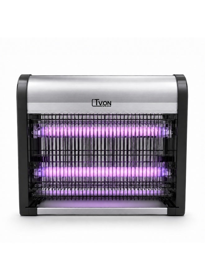 TVON Electric Bug Zapper & UV Insect Killer Lamp - 30W 2800V High-Voltage Mosquito Trap & Fly Killer Machine - Chemical-Free Pest Control Device for Indoor/Outdoor Use - Silent Mosquito Catcher & Flying Insect Zapper for Home, Kitchen, Restaurant, Shop & Office - 50m² Coverage, Child-Safe, Wall/Table/Hanging Mount - Image 1
