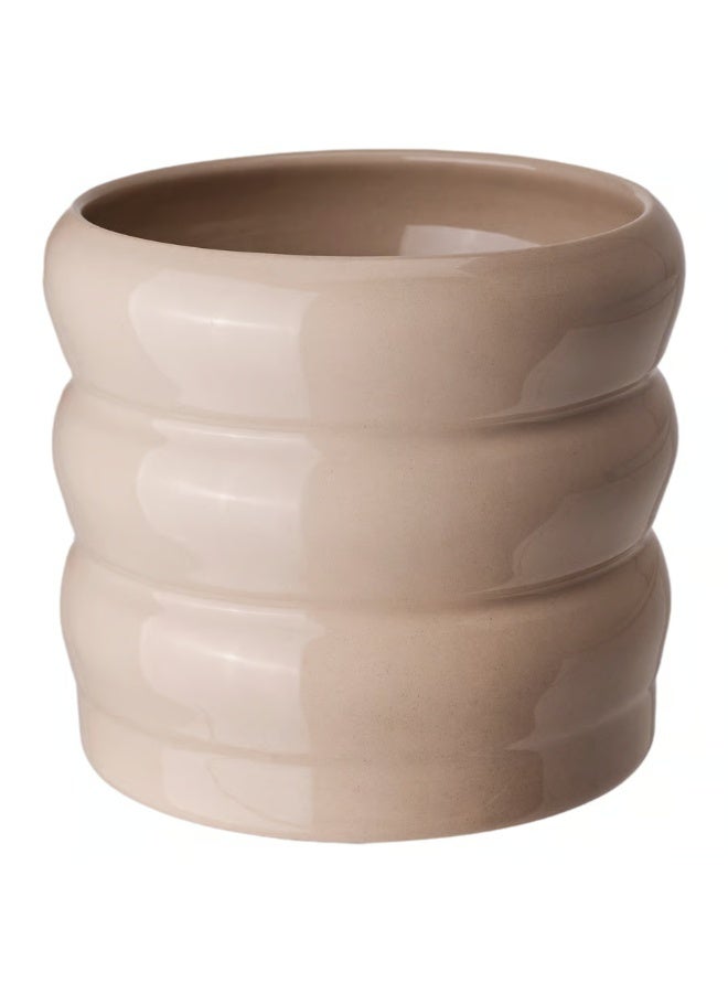 Beige Plant Pot – Indoor & Outdoor Decorative Flower Pot, Durable and Stylish, 12 cm Diameter - Image 1