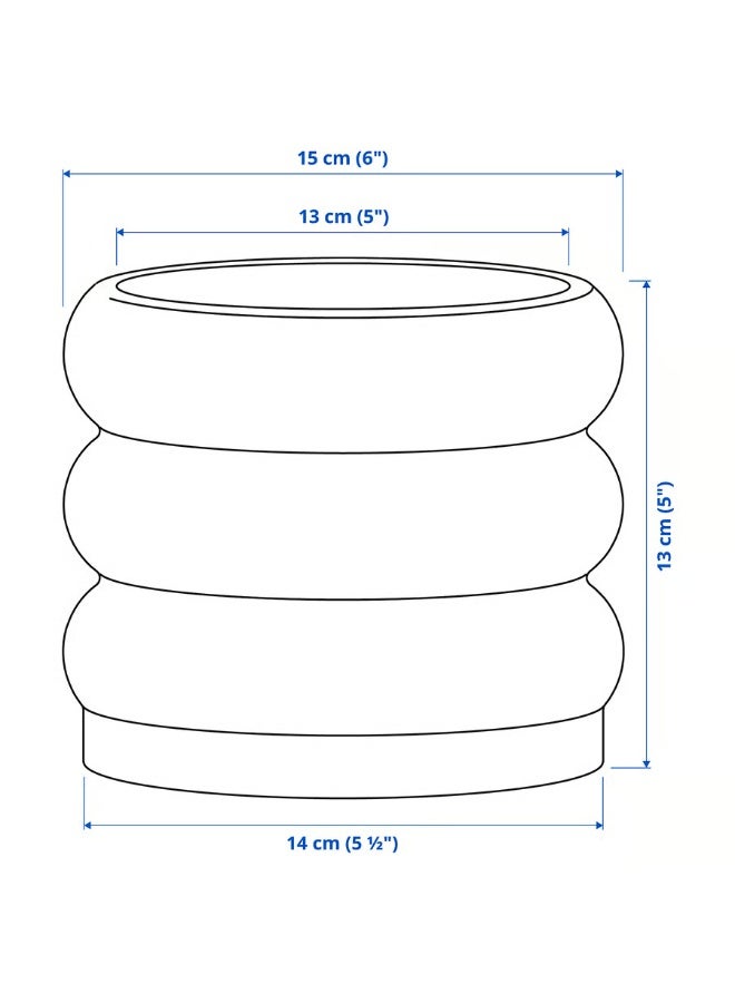 Beige Plant Pot – Indoor & Outdoor Decorative Flower Pot, Durable and Stylish, 12 cm Diameter - Image 4