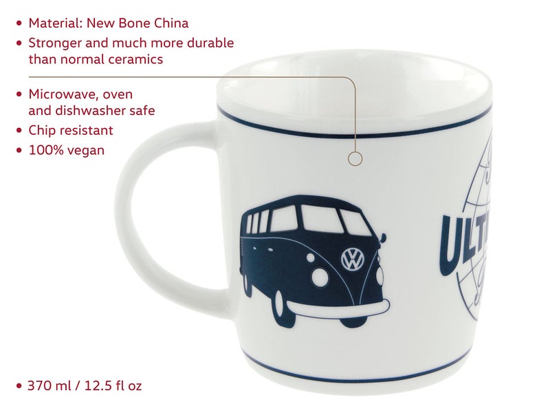 BRISA VW Collection - Volkswagen Large Ceramic Coffee-Tea-Cappuccino Mug Cup in T1 Bus Design (370 ml/12.5 fl oz/The Ultimate Ride/White) - Image 2