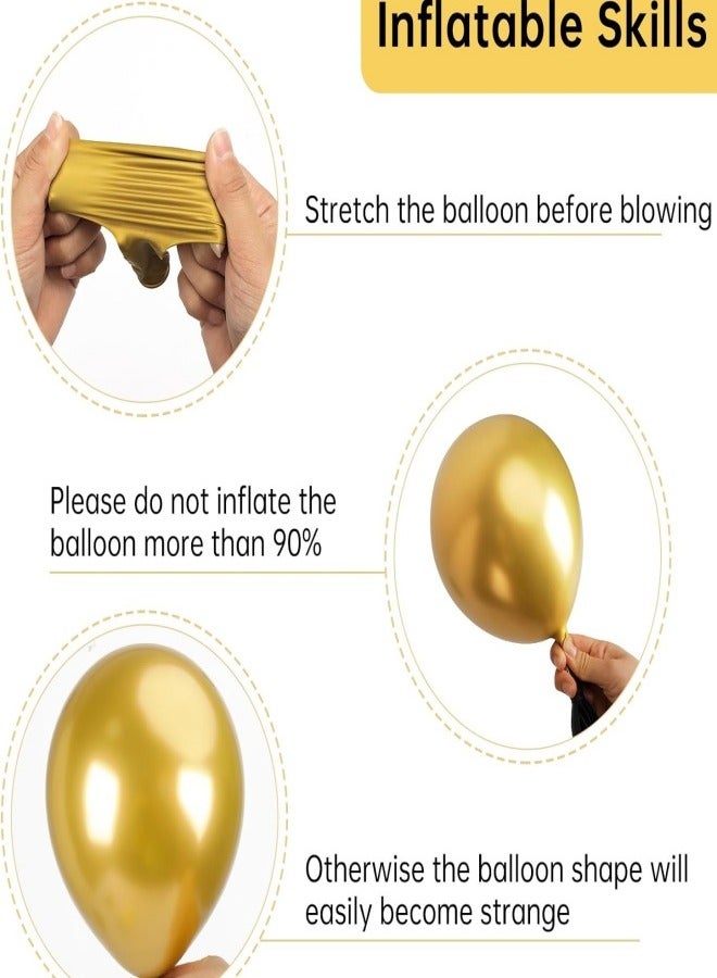 Metallic Gold Balloons, 129 pcs Gold Metallic Balloons Different Sizes 18 12 10 5 Inch Party Balloon Kit for Birthday Party Graduation Holiday Wedding  Balloon Decoration - Image 3