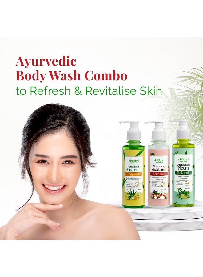 dhathri Body Wash Combo | Ayurvedic Body Washes With Shea Butter, Neem & Aloe Vera | Herbal Body Wash To Soothe & Moisturize Skin - Image 2