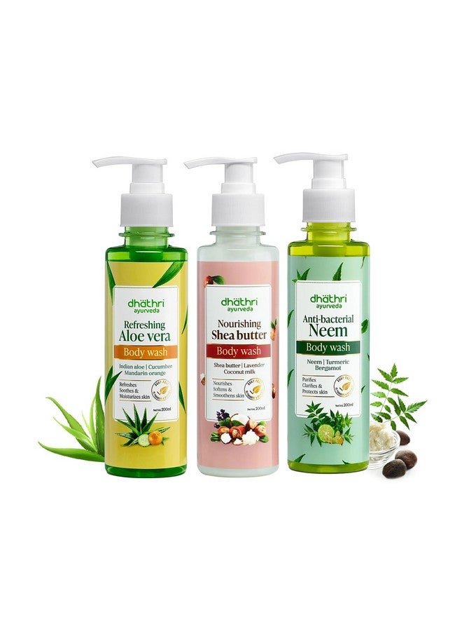 dhathri Body Wash Combo | Ayurvedic Body Washes With Shea Butter, Neem & Aloe Vera | Herbal Body Wash To Soothe & Moisturize Skin - Image 1