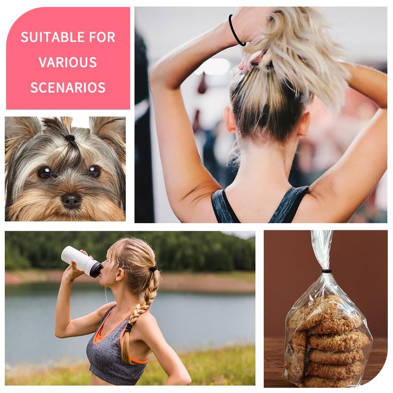 GOSICUKA 120 Pieces Black Hair Ties for Thick and Curly Hair Ponytail Holders Hair Elastic Band for Women or Men(4mm) - Image 5