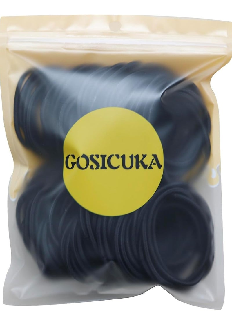 GOSICUKA - 120 Pieces Black Hair Ties for Thick and Curly Hair Ponytail Holders Hair Elastic Band for Women or Men(4mm) - Image 1