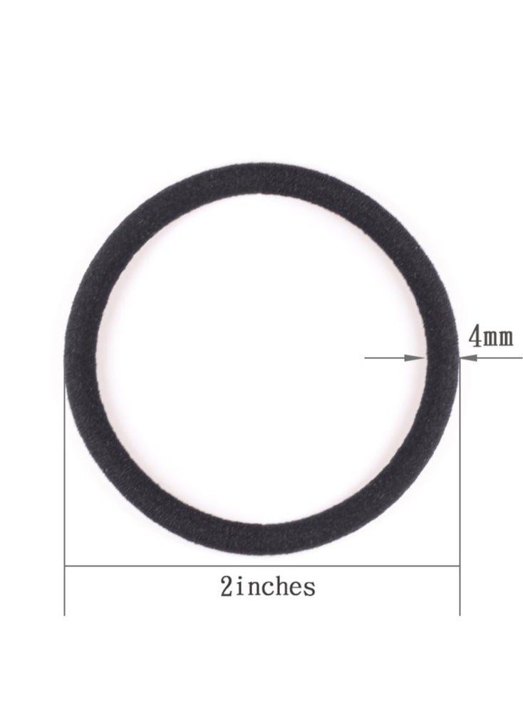 GOSICUKA - 120 Pieces Black Hair Ties for Thick and Curly Hair Ponytail Holders Hair Elastic Band for Women or Men(4mm) - Image 1