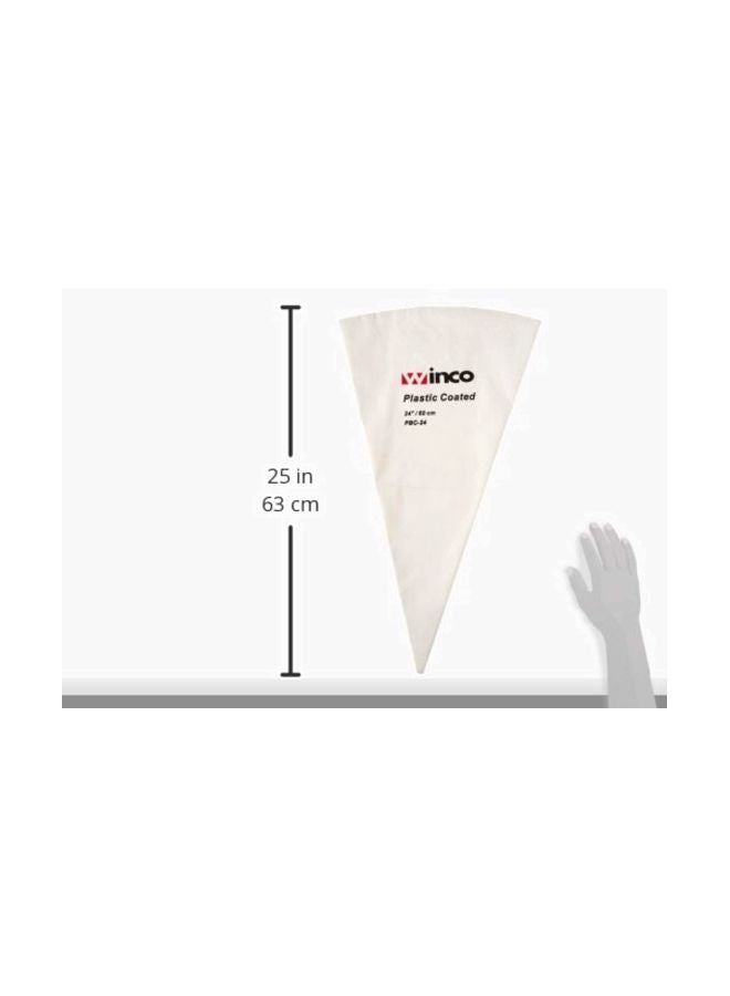 Winco PBC-24 Pastry Bag Cotton with Plastic Coating, 24-Inch,White,Medium - Image 2