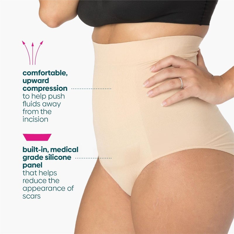 UpSpring C-Panty C-Section Recovery Underwear with Silicone Panel for Incision Care, Tummy Control Panties High Waist Postpartum Underwear for Womens Nude - Image 5