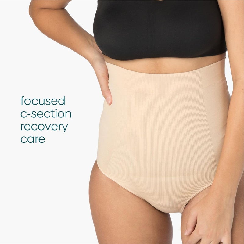 UpSpring C-Panty C-Section Recovery Underwear with Silicone Panel for Incision Care, Tummy Control Panties High Waist Postpartum Underwear for Womens Nude - Image 4