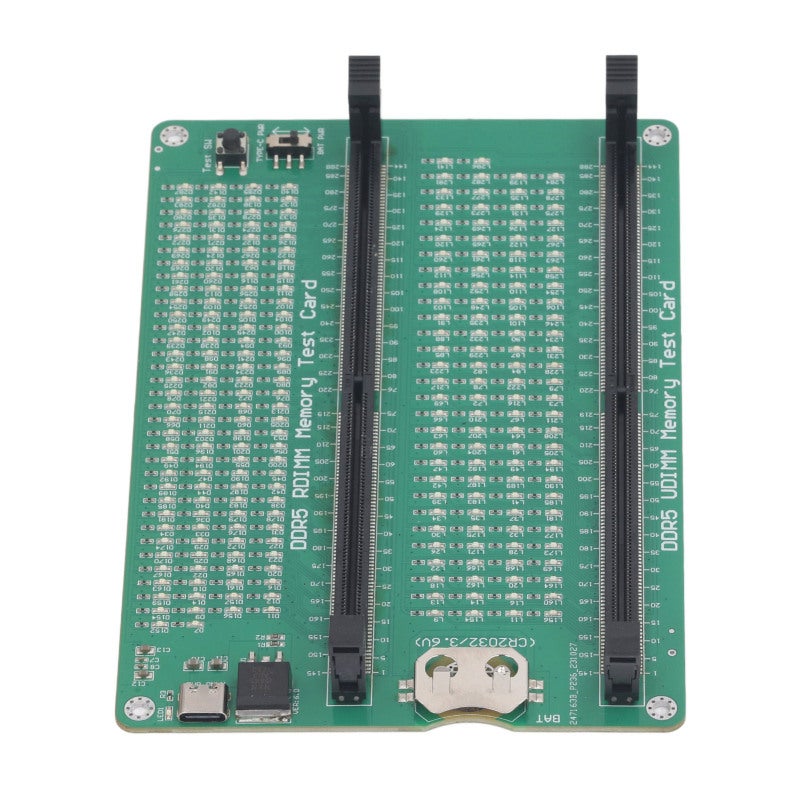 بطاقة اختبار ذاكرة DDR5 للحاسوب المكتبي RDIMM UDIMM - مؤشر LED للكشف عن تآكل الدبابيس الذهبية ولوحة PCB متميزة لتشخيص موثوق لأعطال ذاكرة الحاسوب - Image 3
