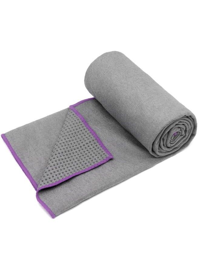 Eunzel 2 Pack Hot Yoga Towel with Grip Dot, Non Slip Yoga Mat Towe Sweat Absorbent Towel for Hot Yoga,Bikram, Pilates and Fitness 72" x 24", Grey - Image 3