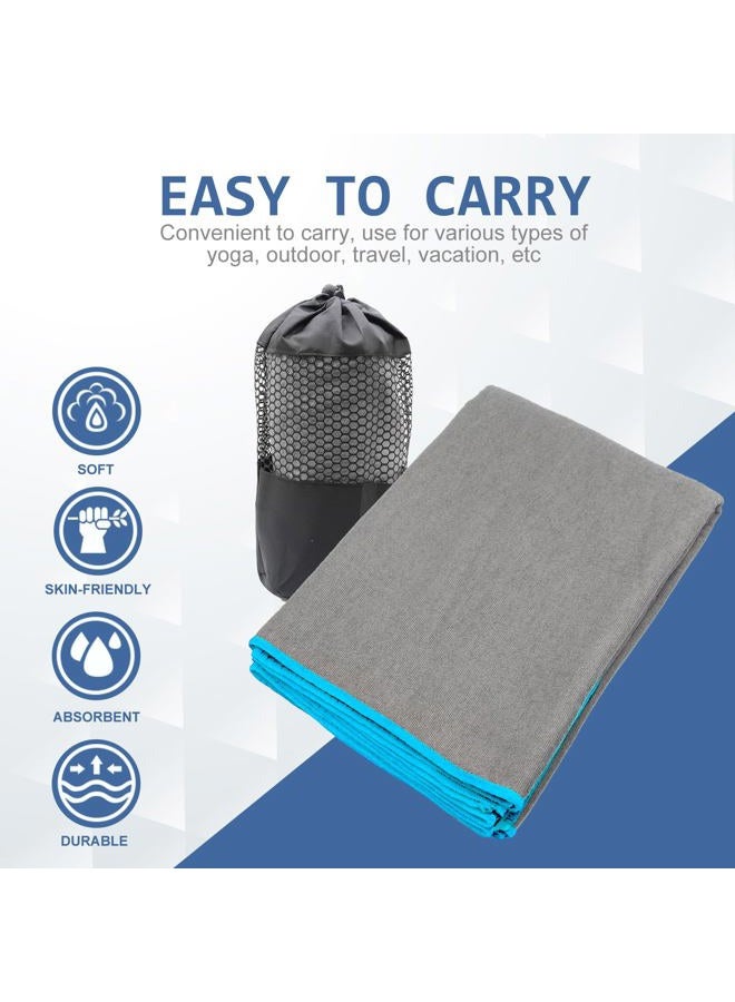 Eunzel 2 Pack Hot Yoga Towel with Grip Dot, Non Slip Yoga Mat Towe Sweat Absorbent Towel for Hot Yoga,Bikram, Pilates and Fitness 72" x 24", Grey - Image 5