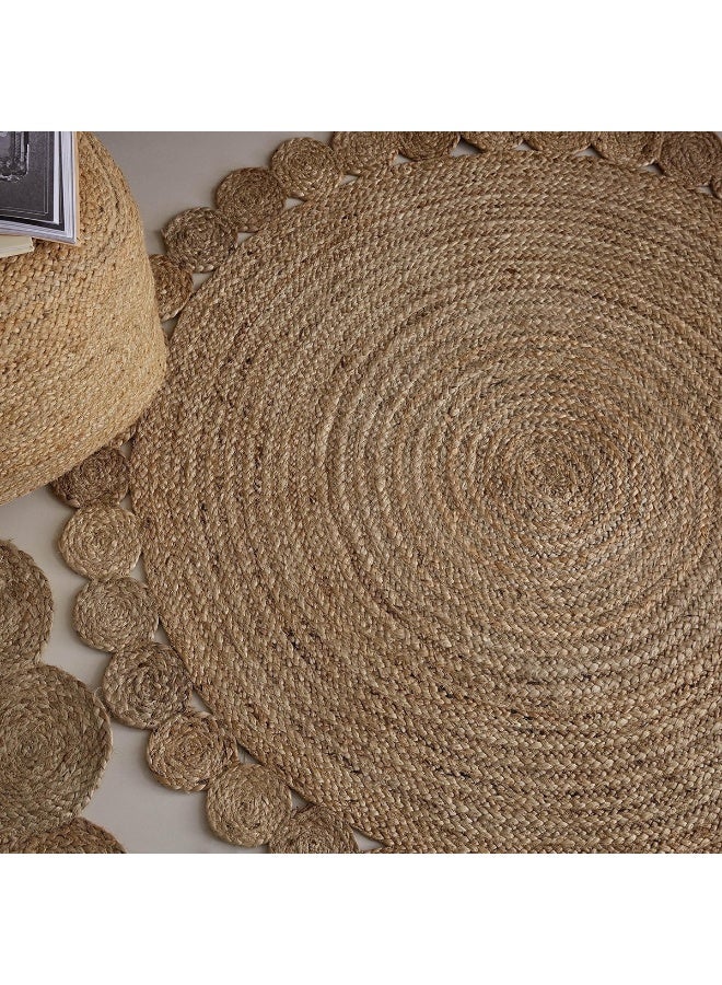 Home Box Natura Tapis Hand Braided Jute Rug - 120 cm - Image 3