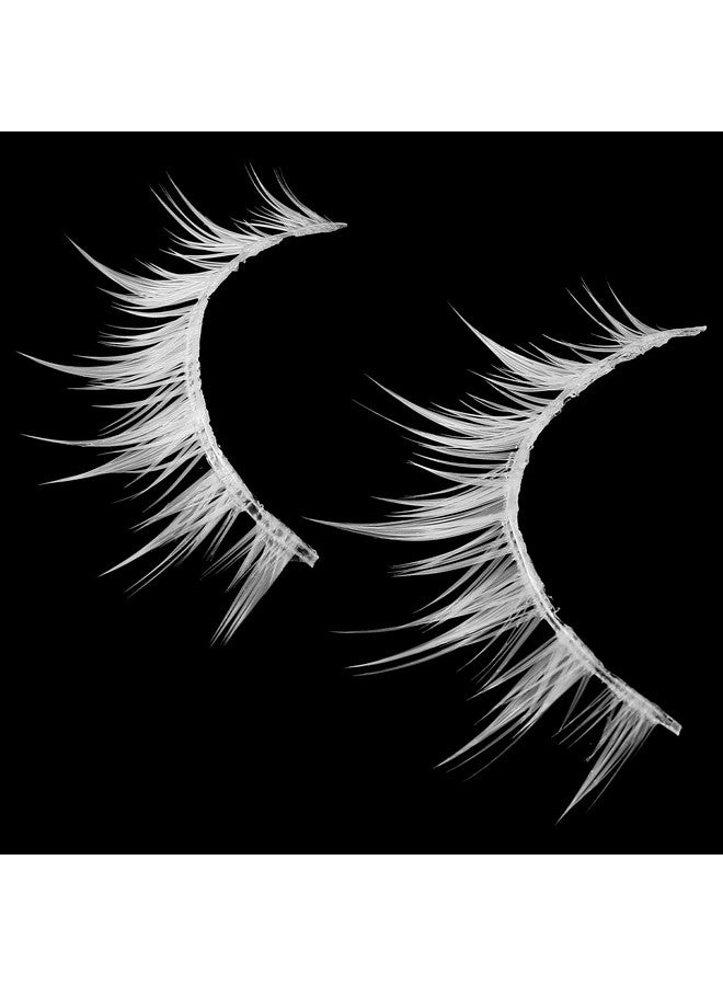 Outopen White False Eyelashes Halloween White Eye Lashes Extension Tools Anime Cosplay Makeup Natural Looking Masquerade Party Eyelashes (A05-White Manga Lashes 4 Pairs(Upper&Bottom)) - Image 3