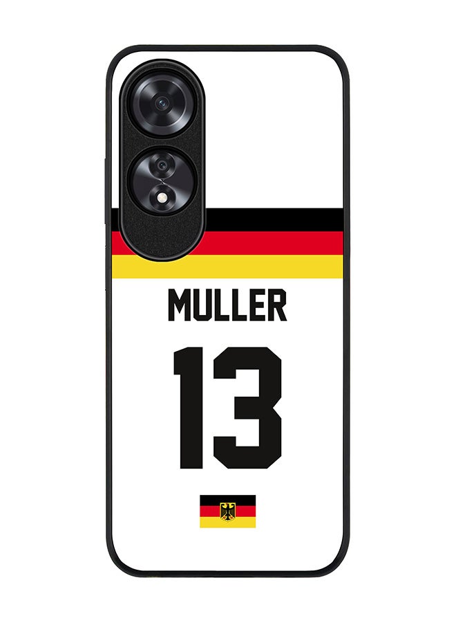 Stylizedd Rugged Black edge case for Oppo A60, Slim fit Soft Case Flexible Anti Drop TPU Gel Thin Cover - Football Team - Germany, Player Name - Muller - Image 1