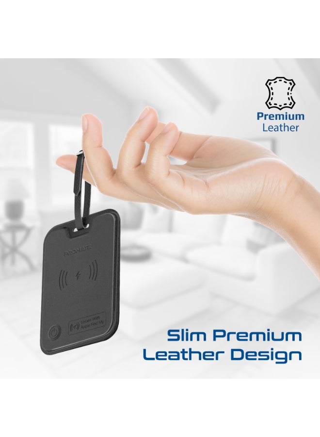 Promate Anti-Loss Smart Leather Luggage Tag with Apple Find My Tracker, RFID Protection, Wireless Charging, 90dB Alert, 6-Month Battery, Slim Durable Design, Bluetooth 5.2 for Apple Devices Only - Image 4