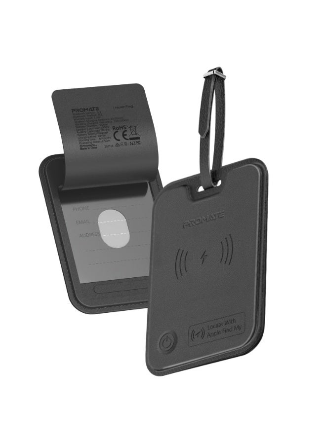 Promate Anti-Loss Smart Leather Luggage Tag with Apple Find My Tracker, RFID Protection, Wireless Charging, 90dB Alert, 6-Month Battery, Slim Durable Design, Bluetooth 5.2 for Apple Devices Only - Image 3