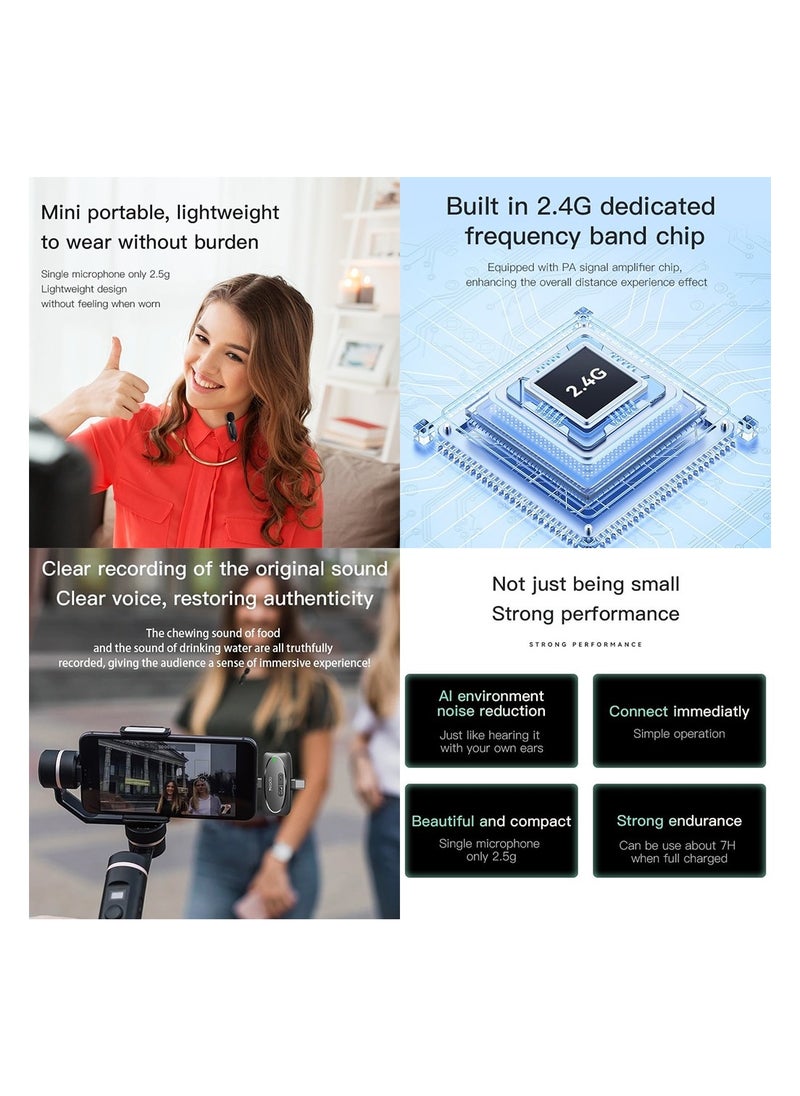 Yesido Dual Wireless Microphone, Lightning Connector, Yesido KR14 Black  - Image 5