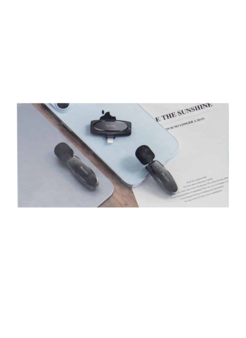 Yesido Dual Wireless Microphone, Lightning Connector, Yesido KR14 Black  - Image 4
