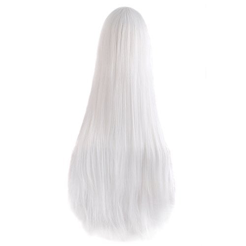 MapofBeauty 40" 100cm Carve Long Straight Cosplay Wig Anime Costume Party Wig (White) - Image 2