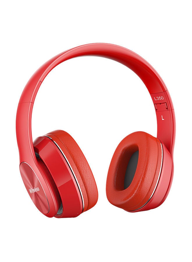 NIBEMINENT Bluetooth Over-Ear Headphones With Mic Red - Image 1