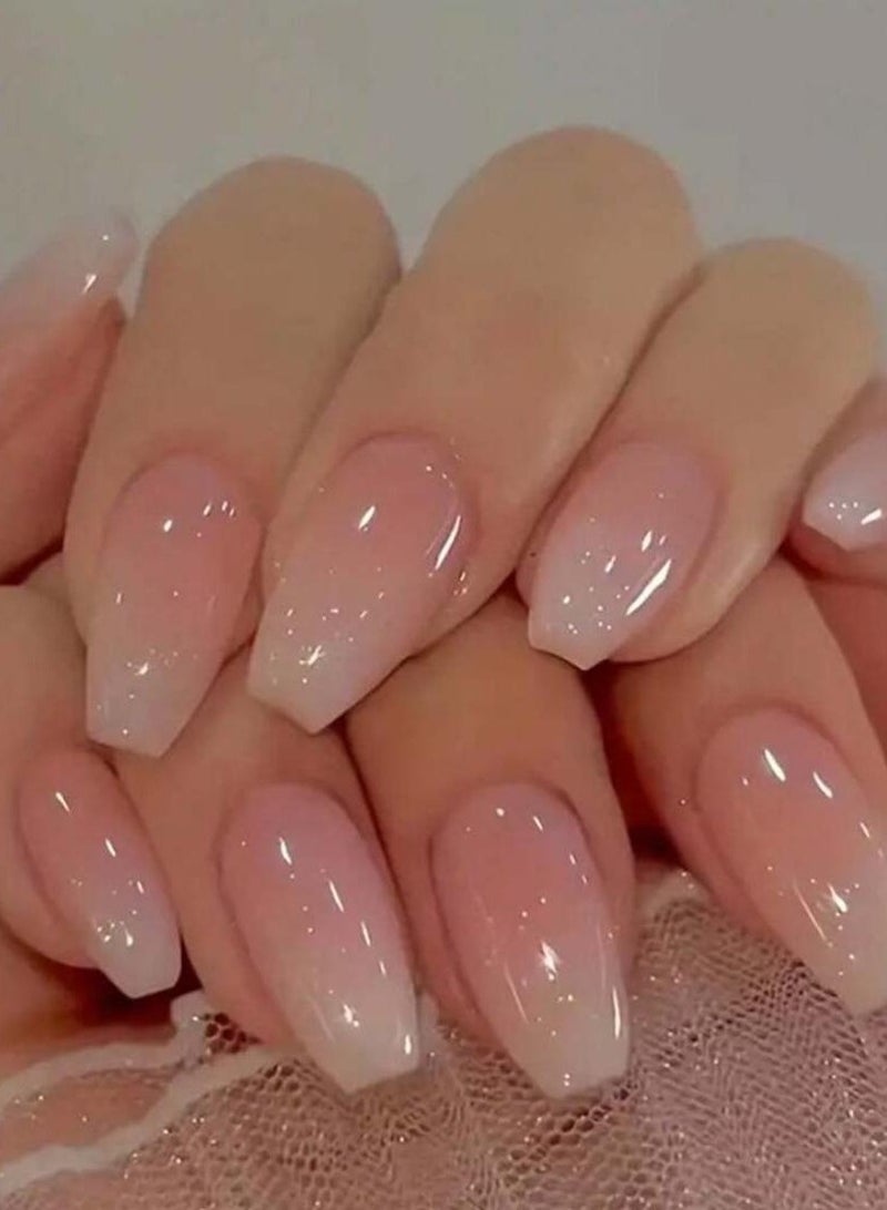 اظافر تركيب بتدرج باللون الوردي 24قطعة - Image 1