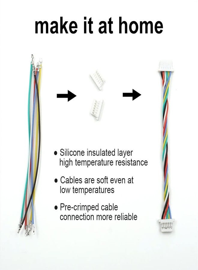 elechawk SH1.0 Connectors and Pre-Crimped Silicone Cables Compatible with JST SH 1.0mm for Flight Controller F405 H7 F7 - Image 3