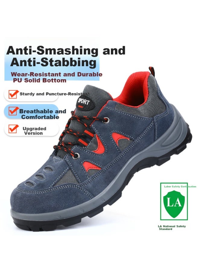 JUNBU Junbu Men's Summer Steel Toe Anti-smashing Anti-piercing Lightweight Breathable Wear-resistant Safety Work Shoes 3020 Size 40 - Image 1
