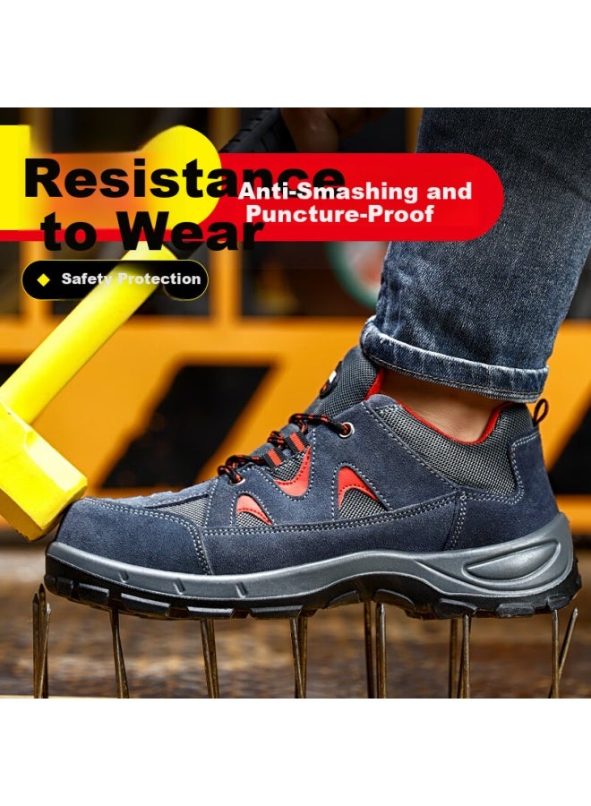 JUNBU Junbu Men's Summer Steel Toe Anti-smashing Anti-piercing Lightweight Breathable Wear-resistant Safety Work Shoes 3020 Size 40 - Image 4