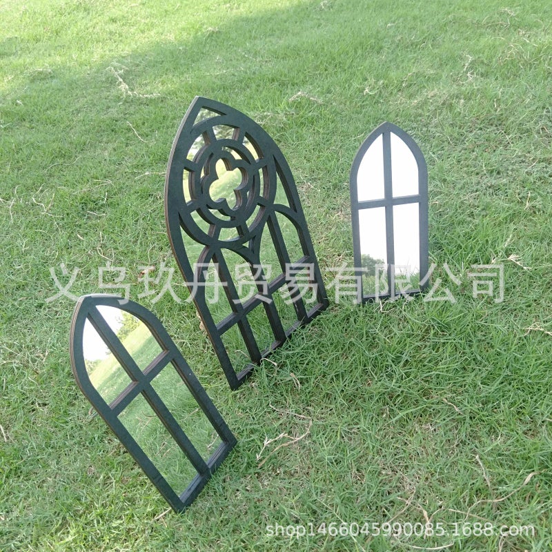 Temu 3-Piece Gothic Cathedral Window Mirror Baroque Decorative Wall Mirror Tiktok Mirror - Image 3