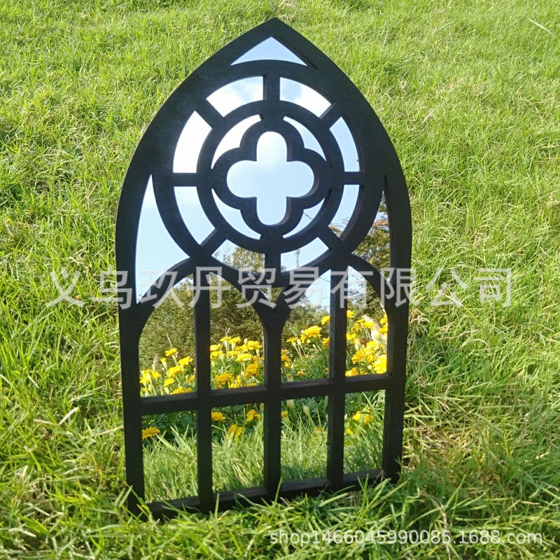 Temu 3-Piece Gothic Cathedral Window Mirror Baroque Decorative Wall Mirror Tiktok Mirror - Image 4