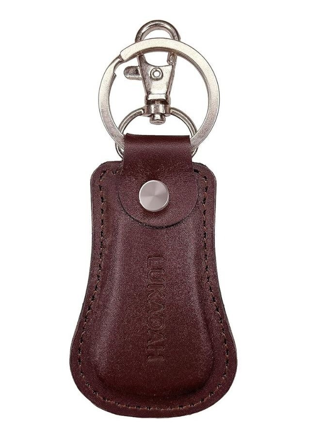 Lukadah Lukadah Genuine Classic Handcrafted Aniline Leather Keychain Key Ring With 360° Swivel Snap Hook Heavy Duty Stainless Steel Keyring  - Image 1