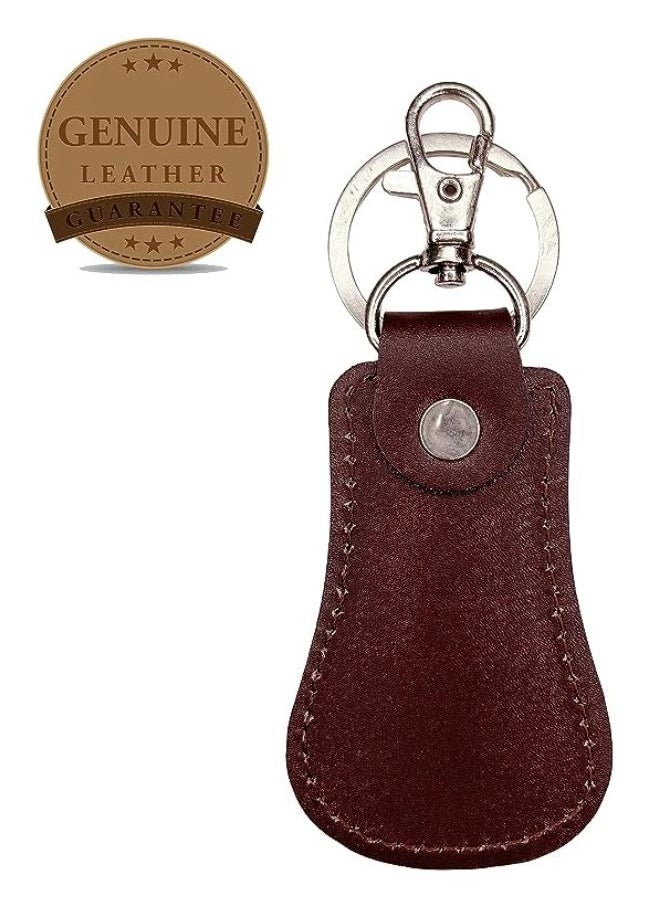 Lukadah Lukadah Genuine Classic Handcrafted Aniline Leather Keychain Key Ring With 360° Swivel Snap Hook Heavy Duty Stainless Steel Keyring  - Image 2