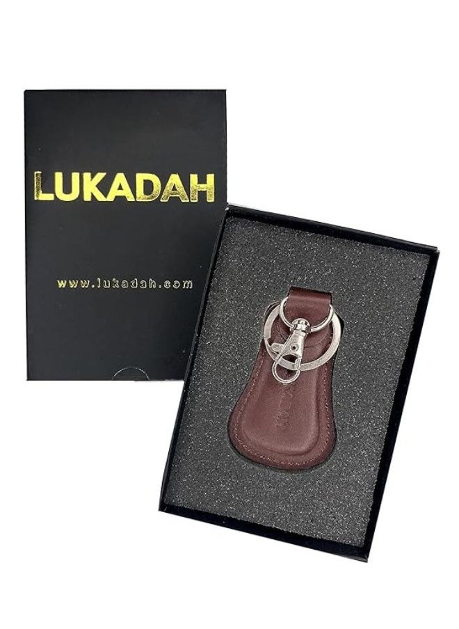Lukadah Lukadah Genuine Classic Handcrafted Aniline Leather Keychain Key Ring With 360° Swivel Snap Hook Heavy Duty Stainless Steel Keyring  - Image 3