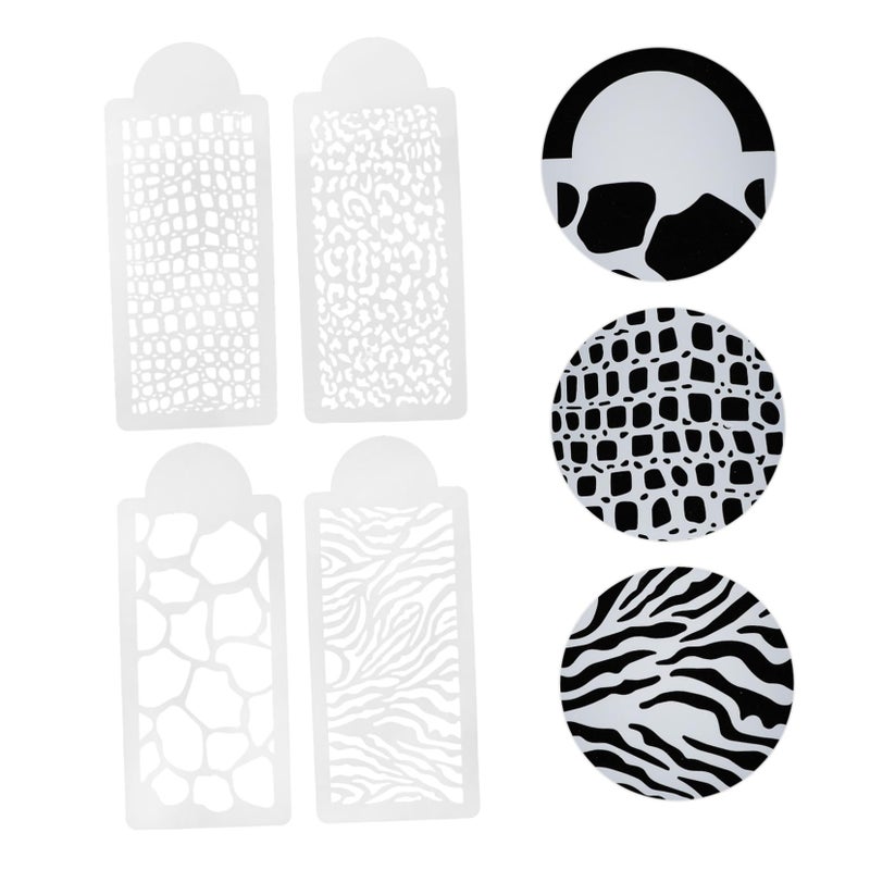 2 Sets Reusable Hollow Animal Cake Decorating Stencils Leopard Cow Patterns Baking Craft - Image 4