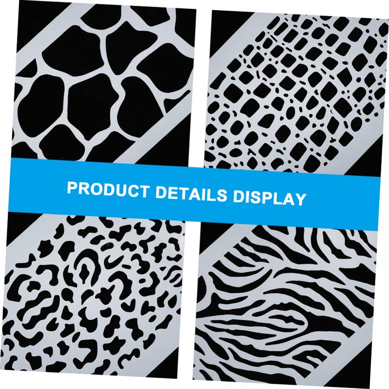 2 Sets Reusable Hollow Animal Cake Decorating Stencils Leopard Cow Patterns Baking Craft - Image 5