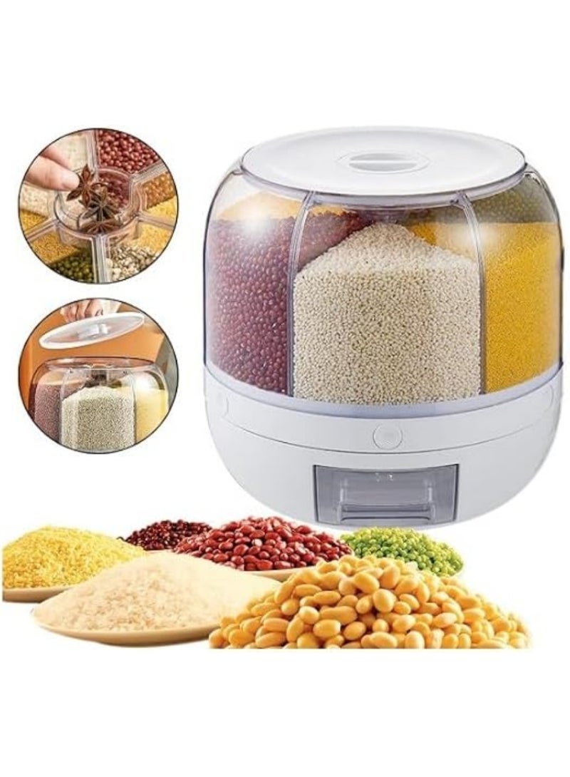 Multi-Grain Storage Container Dispenser, 22Lbs, 360° Rotating Food Dispenser for Kitchen Organizing. - Image 5