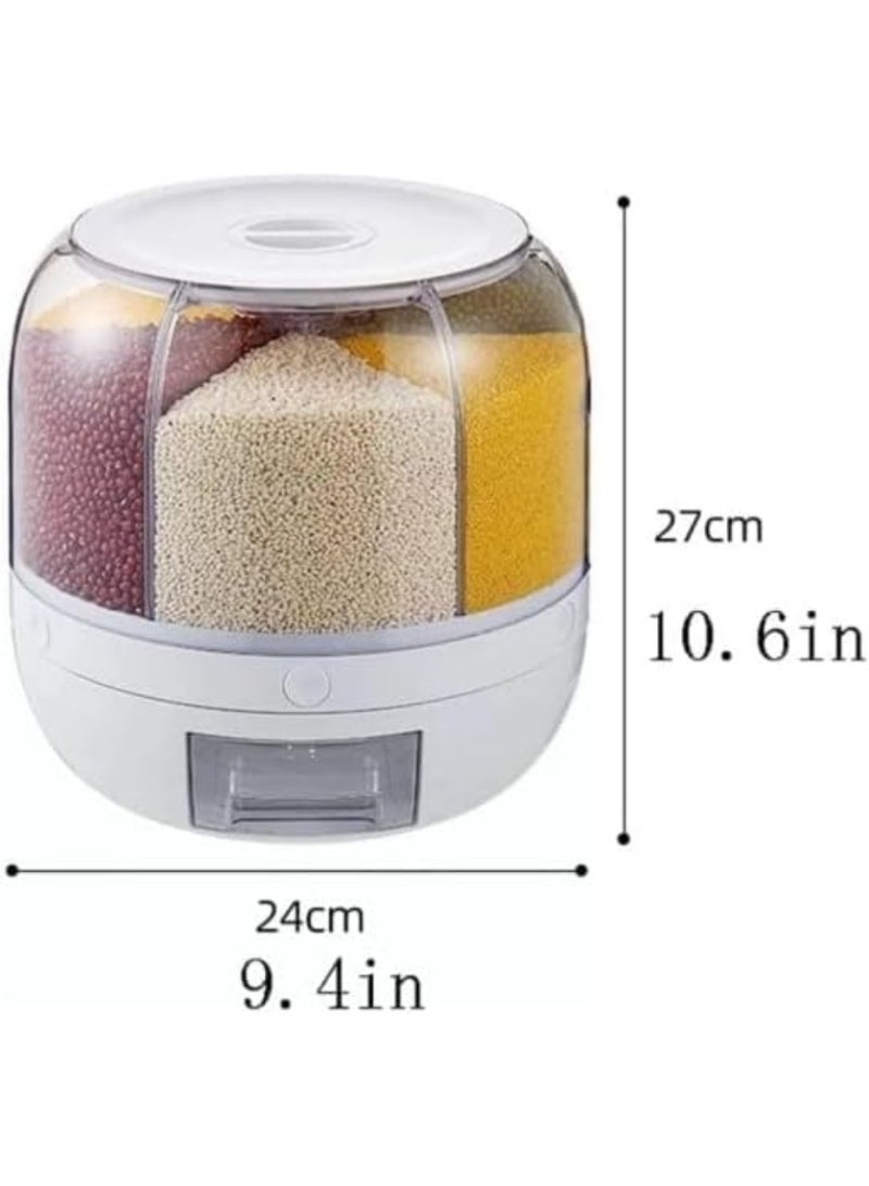 Multi-Grain Storage Container Dispenser, 22Lbs, 360° Rotating Food Dispenser for Kitchen Organizing. - Image 2