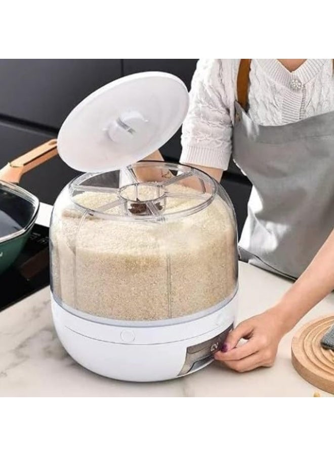 Multi-Grain Storage Container Dispenser, 22Lbs, 360° Rotating Food Dispenser for Kitchen Organizing. - Image 3
