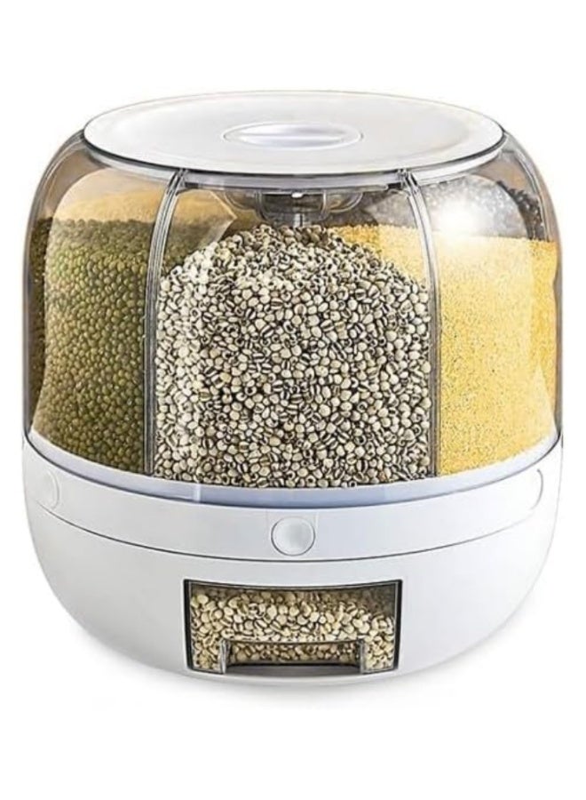 Multi-Grain Storage Container Dispenser, 22Lbs, 360° Rotating Food Dispenser for Kitchen Organizing. - Image 1