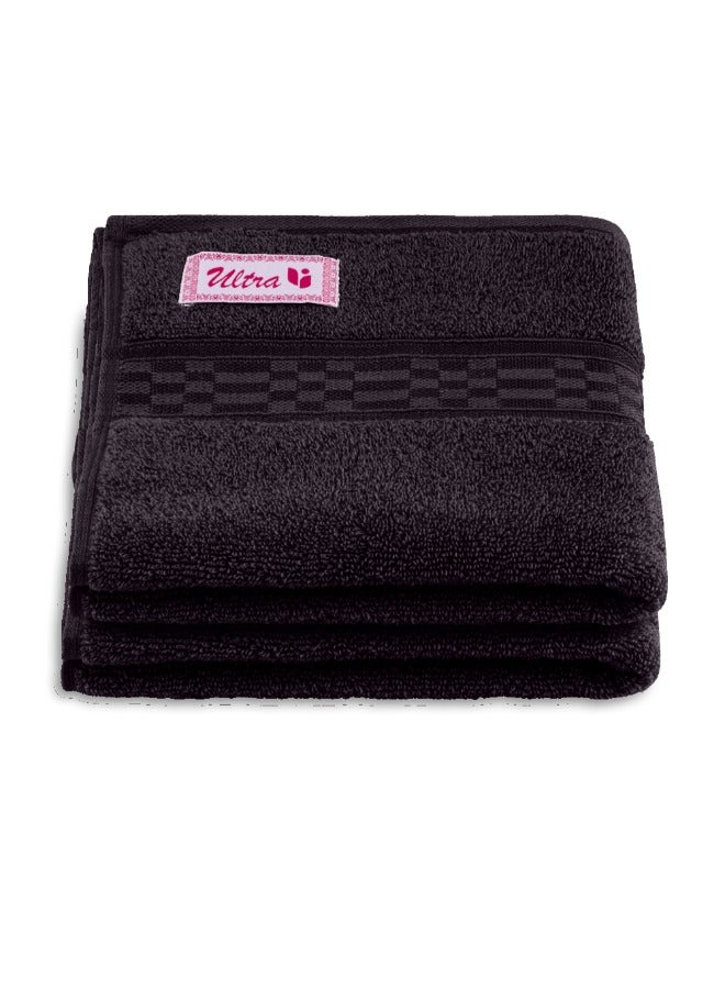 BYFT Home Ultra (Brown) Premium Cotton Hand Towel (50 X 90 Cm-Set Of 2) Highly Absorbent, High Quality Bath Linen With Checkered Dobby 550 Gsm - Image 2