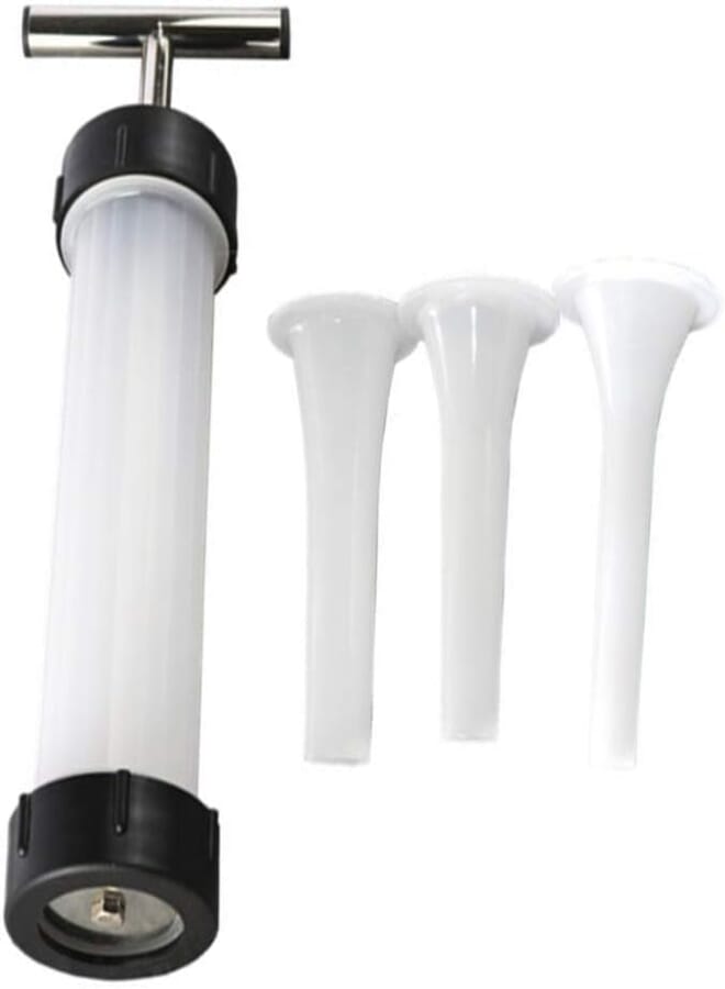 Hemoton Sausage Stuffer Manual Sausage Maker Meat Stuffer Filler Hand Salami Maker Sausage Filling Tool Funnel Hand Tools