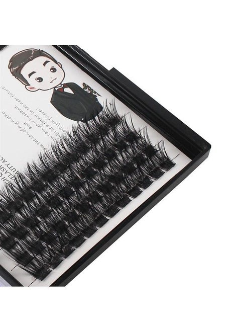 84 Clusters D Curl Wide Cluster False Eyelash Volume Lashes Natural Eyelashes Set DIY Eyelash Extension 3D Effect Glue Bonded Band Individual Lash Home Eyelash Extension (14MM)