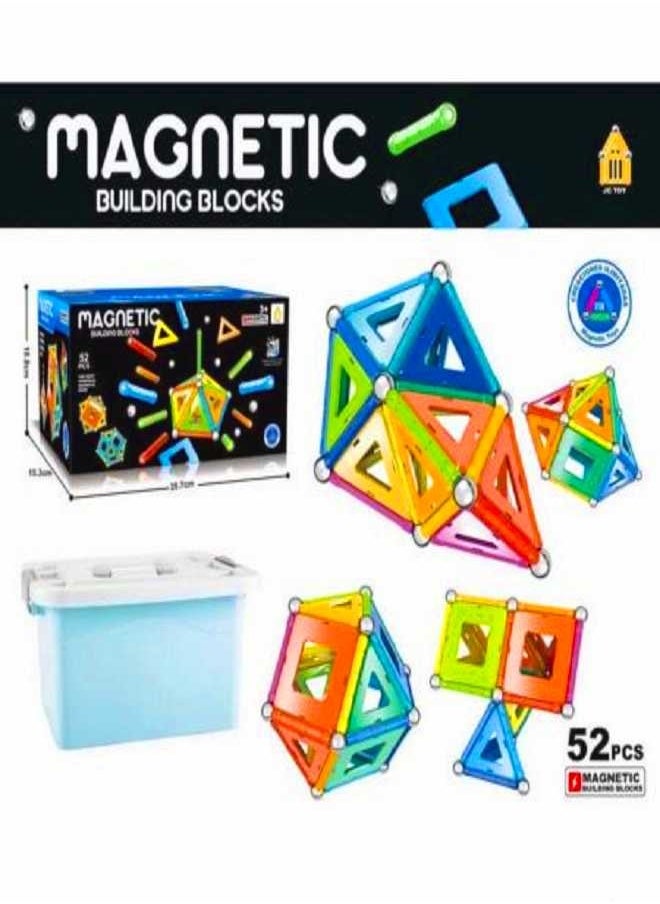 Magnetic Magnetic Toys Colored Tiles 52-Piece Building Set for Kids Ages 5 to 99 | STEM & STEAM Authenticated Educational Toy  - Image 5