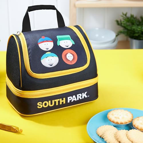 Get Trend South Park Lunch Box Insulated with Two Compartments for Adults Travel Picnic Beach Snacks Cooler Sack (Black South Park) - Image 5