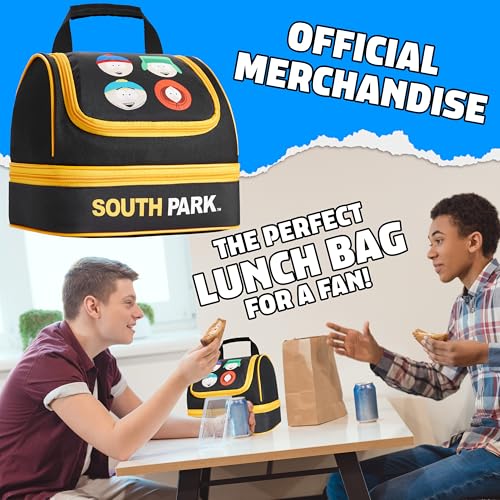 Get Trend South Park Lunch Box Insulated with Two Compartments for Adults Travel Picnic Beach Snacks Cooler Sack (Black South Park) - Image 3
