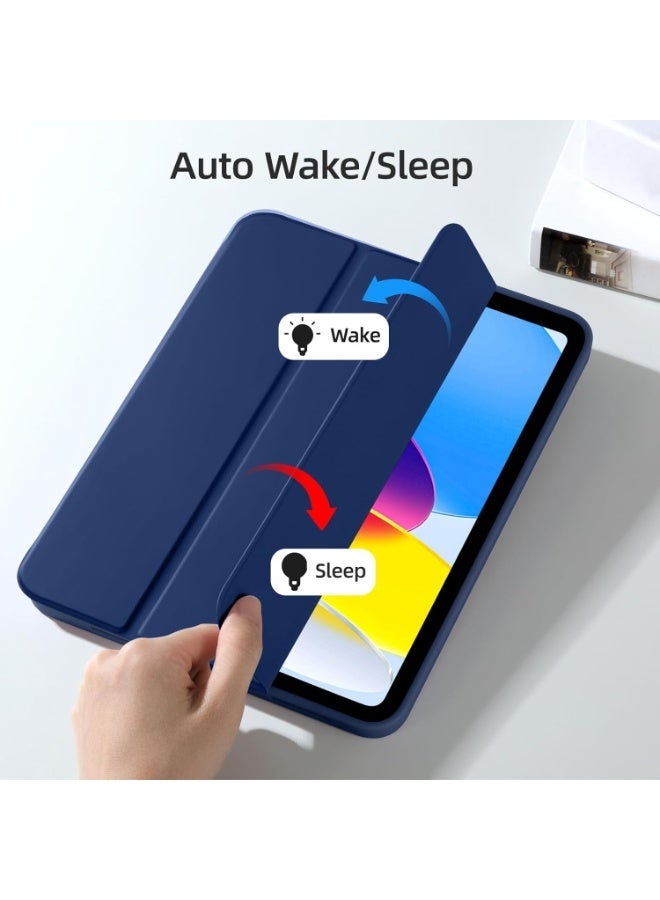 جراب لجهاز iPad (A16) الجيل الحادي عشر 11 بوصة 2025، جراب لجهاز iPad الجيل العاشر 2022 10.9 بوصة مع حامل قلم، غطاء خلفي ناعم من مادة TPU، غطاء حماية ذكي ثلاثي الطيات، خاصية التشغيل/الإيقاف التلقائي - Image 4