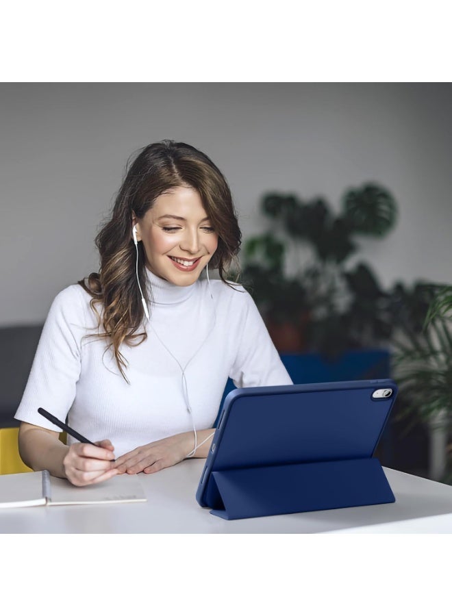 جراب لجهاز iPad (A16) الجيل الحادي عشر 11 بوصة 2025، جراب لجهاز iPad الجيل العاشر 2022 10.9 بوصة مع حامل قلم، غطاء خلفي ناعم من مادة TPU، غطاء حماية ذكي ثلاثي الطيات، خاصية التشغيل/الإيقاف التلقائي - Image 3