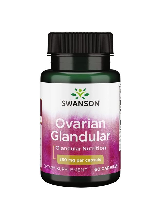 SWANSON Ovarian Glandular - Natural Supplement Promoting Women's Glandular Health & Balance Support - Sourced from Premium Bovine Tissue to Support Wellness - (60 Capsules, 250mg Each) - Image 1
